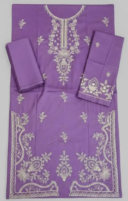 Purple Embroidery Lawn 2 Pcs Suit