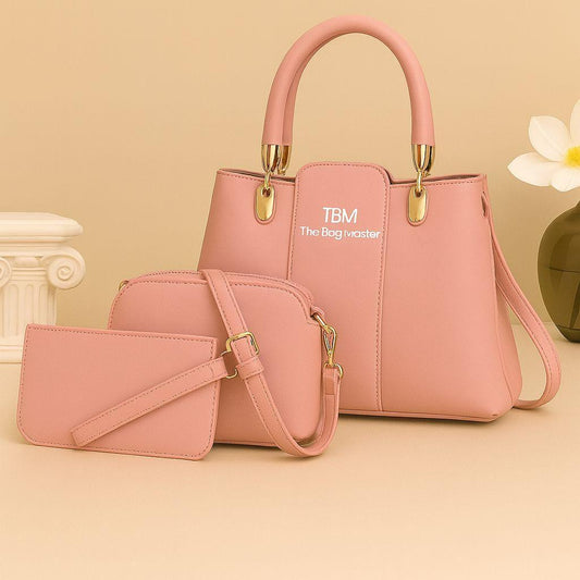 3 Pcs Handbags Set With Gold Hardware