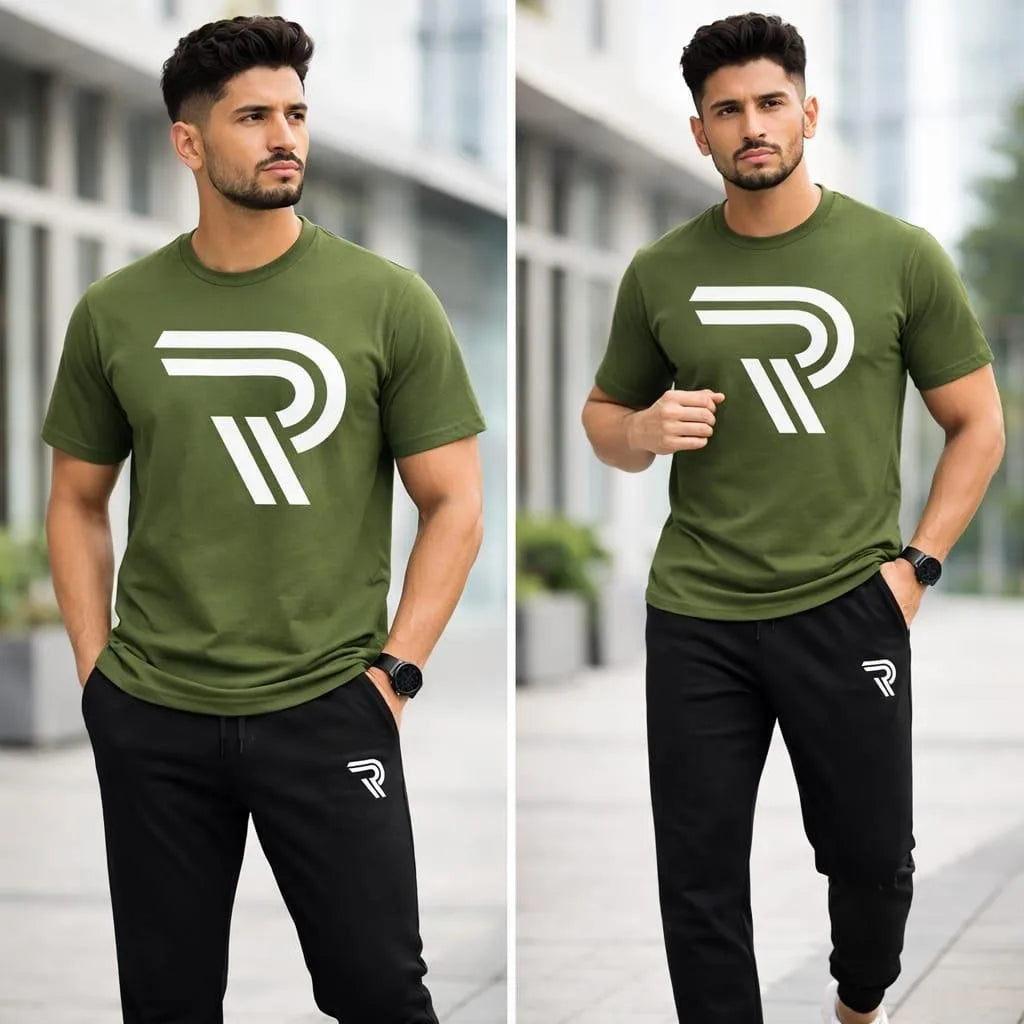 Men's R-Flex Track Suit Green Black Cotton