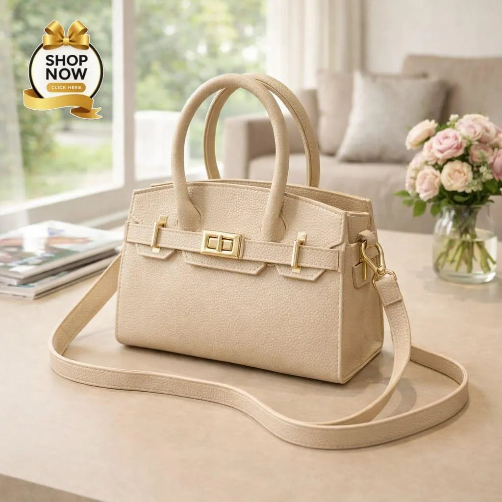 Leather Handbag With belt for women's