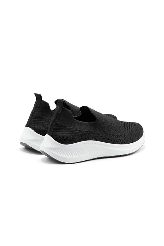 Men's Black Slip-on Walking Sneakers Breathable Comfortable