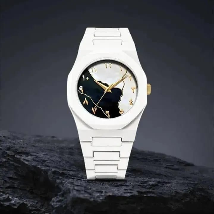 Premium Arabic Dial Minimalist Watch - Elegant White and Dual-Tone Edition