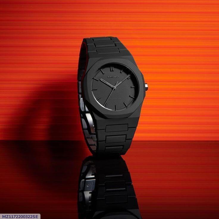 Black Luxury Watch For Men Water Resistance Stainless Steel