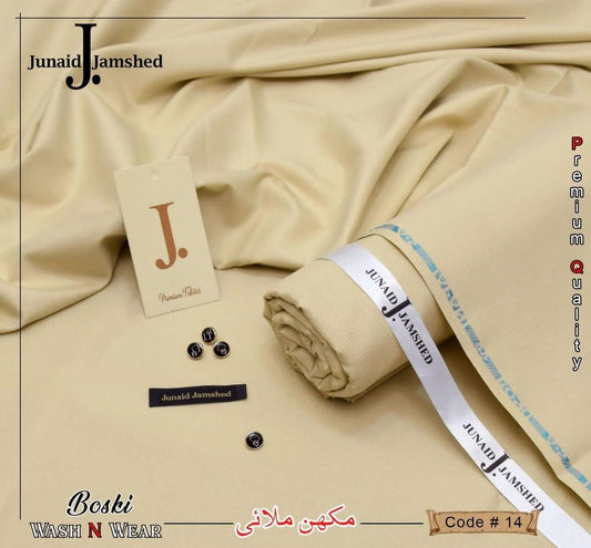 Men Boski Plain Suit Mustard 8-  button UnStitched