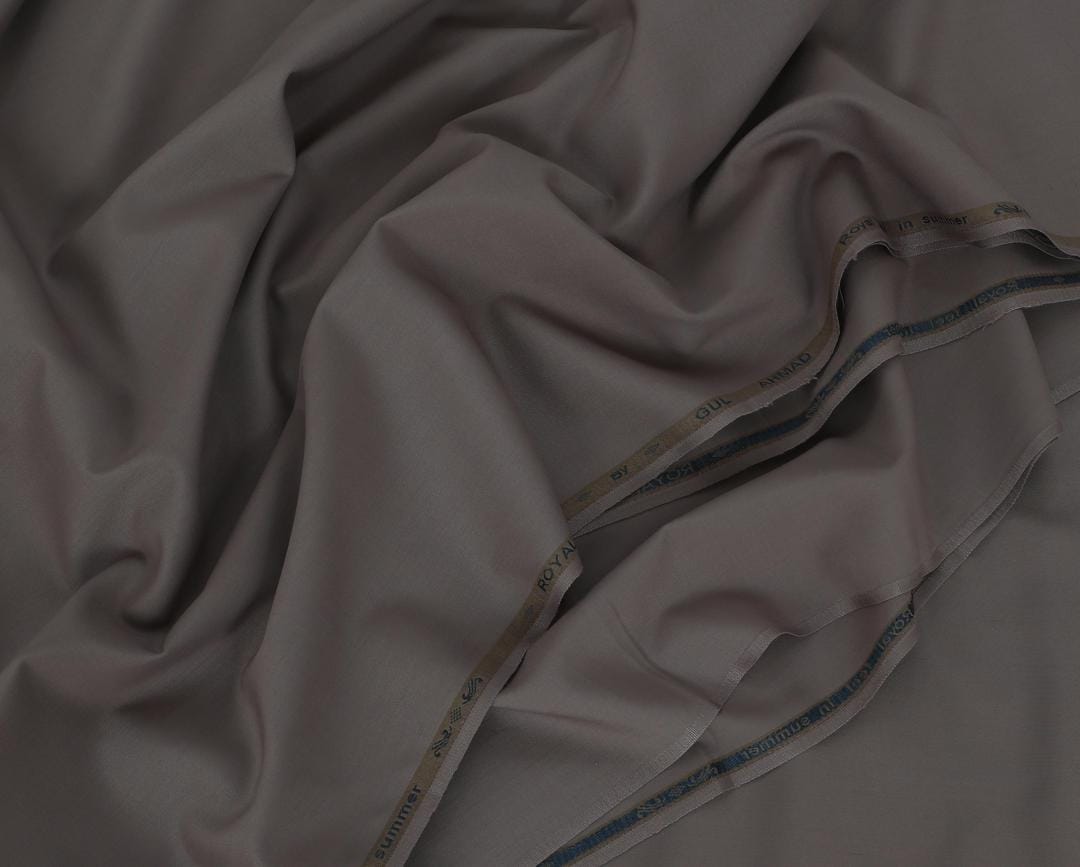 Gul Ahmad Men Grey Wash & Wear Suit Fabric 4M