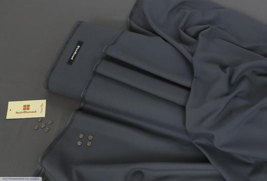 Men Grey Wash & Wear Plain Suit Fabric 4m Gul Ahmad