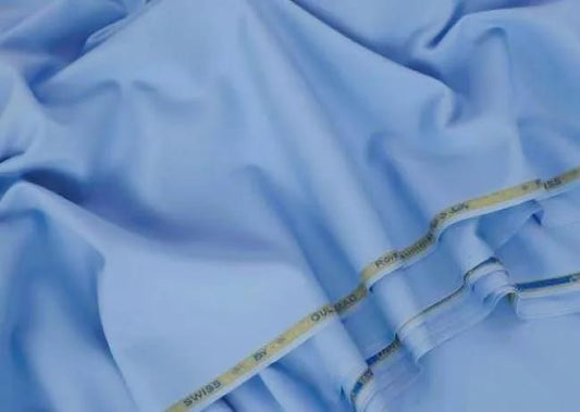 Royal Swiss Wash & Wear Blue Suit Fabric For Men