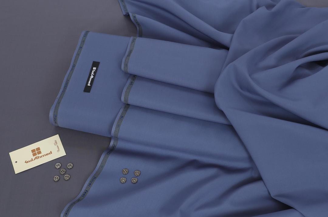 Royal Swiss Blue Suit Fabric For Men 4m Wash & Wear