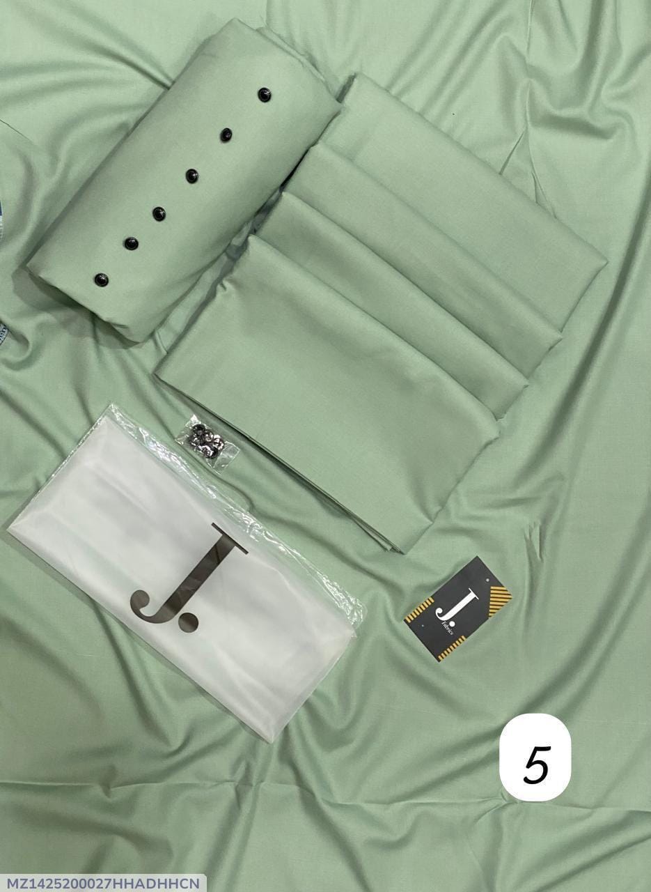 Men Wash & Wear Plain Green Suit 2m Each