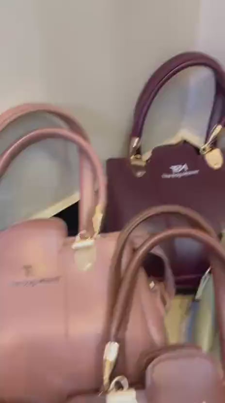 3 Pcs Handbags Set With Gold Hardware