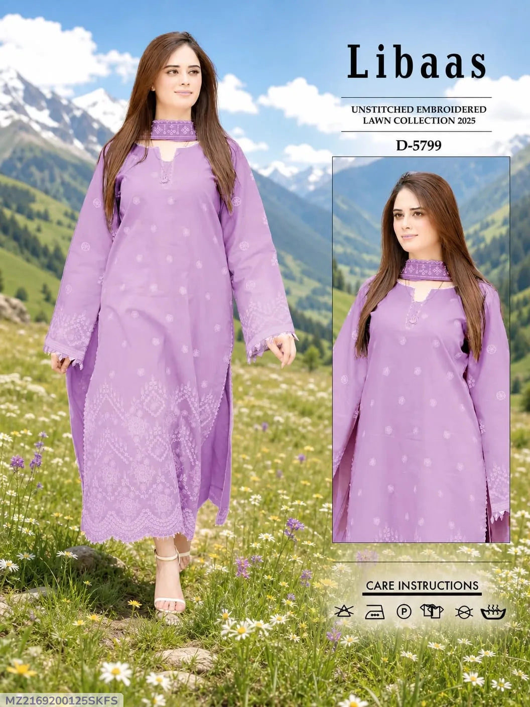2 Pcs Women's Unstitched Embroidery Suit