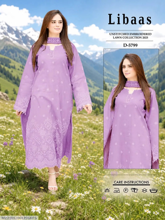 2 Pcs Women's Unstitched Embroidery Suit