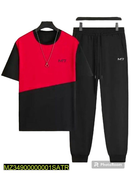 2-Piece Tracksuits Red Black Polyester