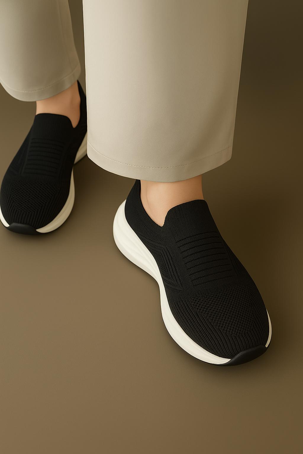 Black Casual Sketchers Shoes For Men's