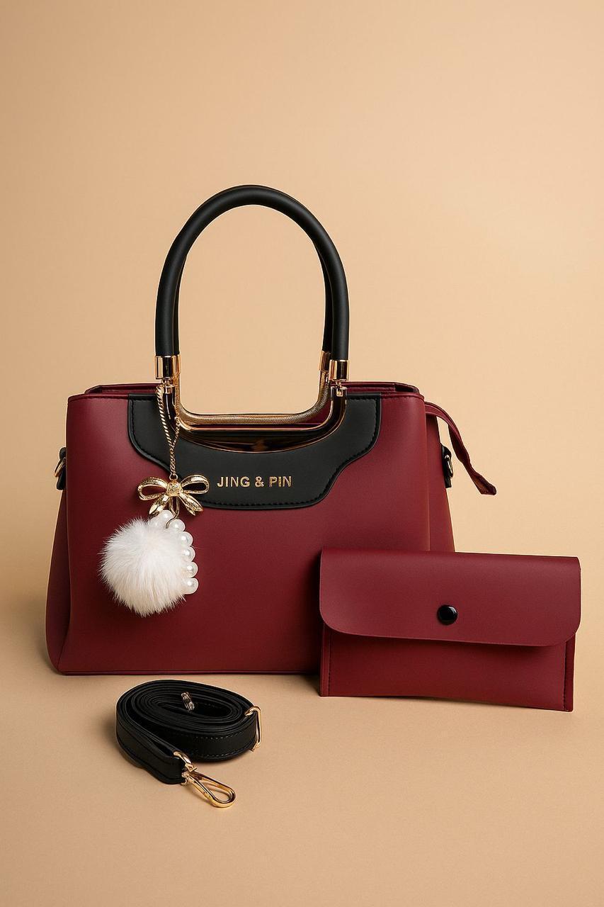 Handbags Set for Girl's with Gold Hardware