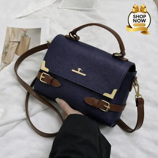 Black Leather Mobile Bag Medium Long Strap