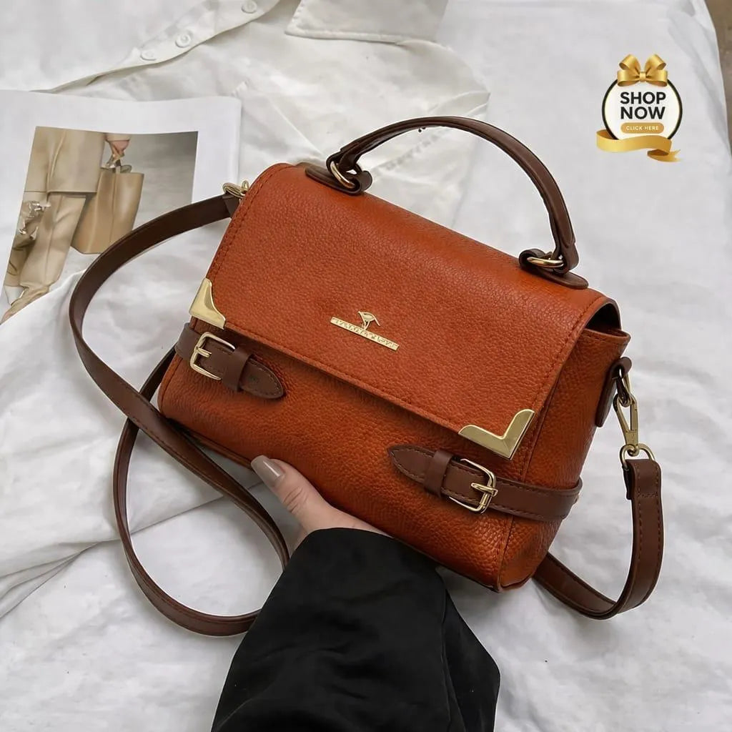 Black Leather Mobile Bag Medium Long Strap