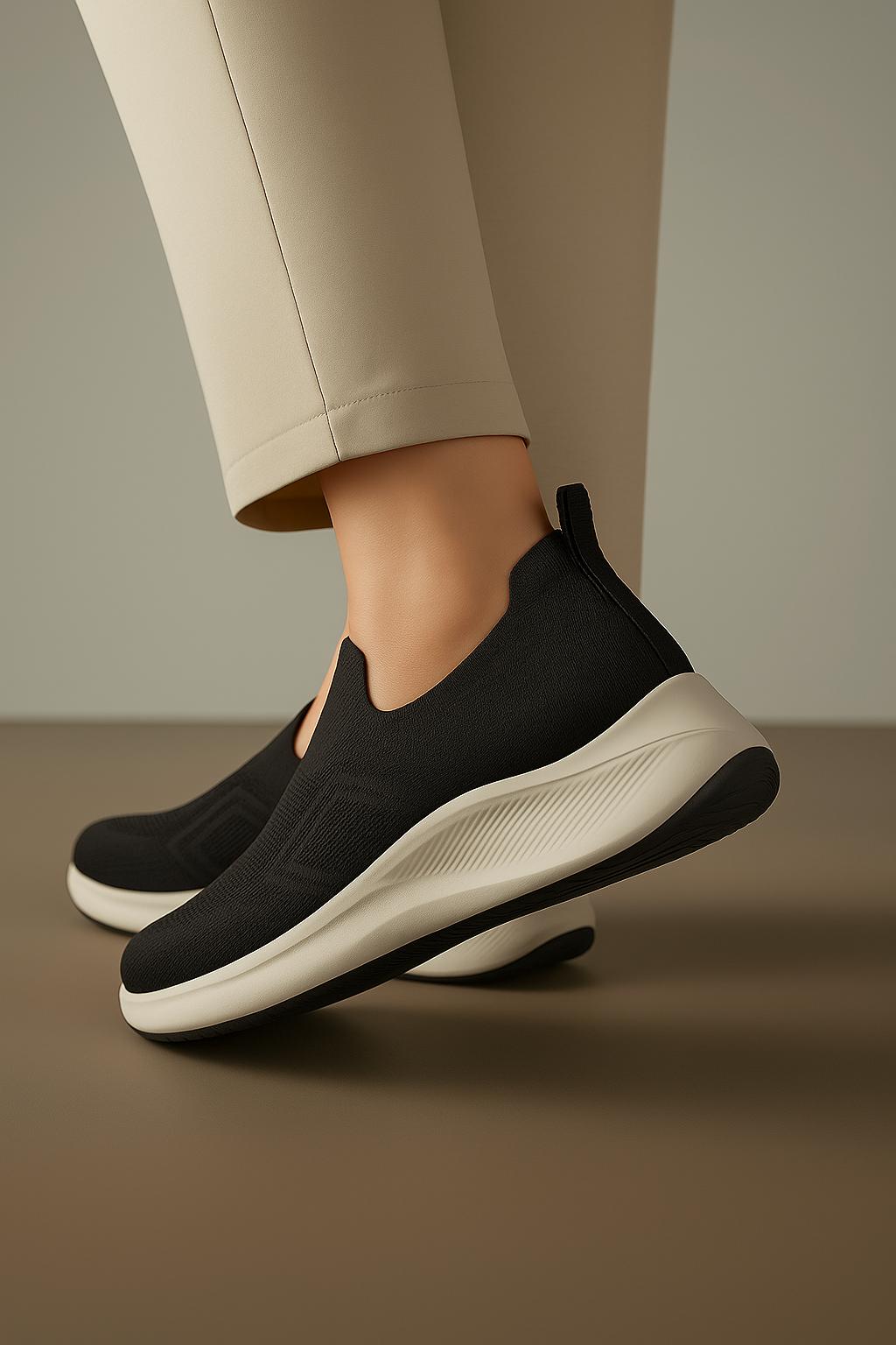 Black Casual Sketchers Shoes For Men's