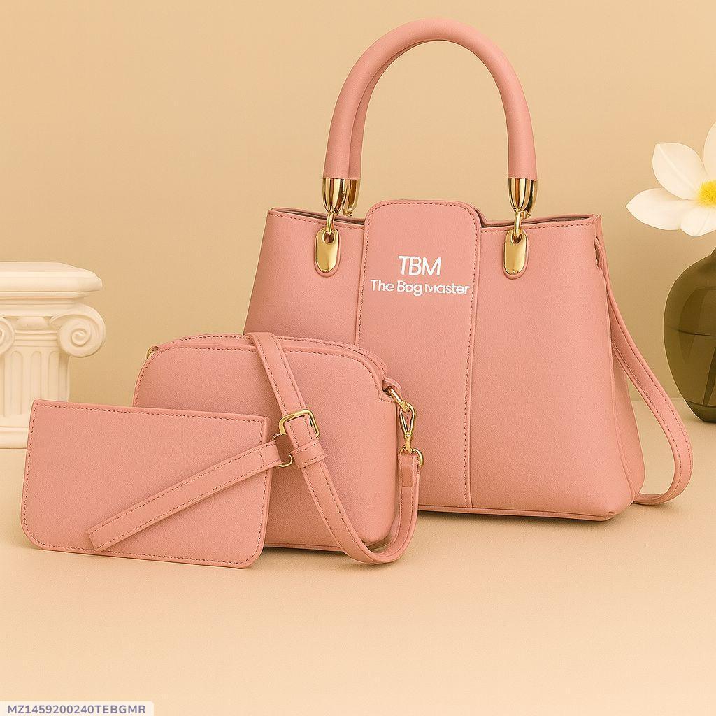 3 Pcs Handbags Set With Gold Hardware