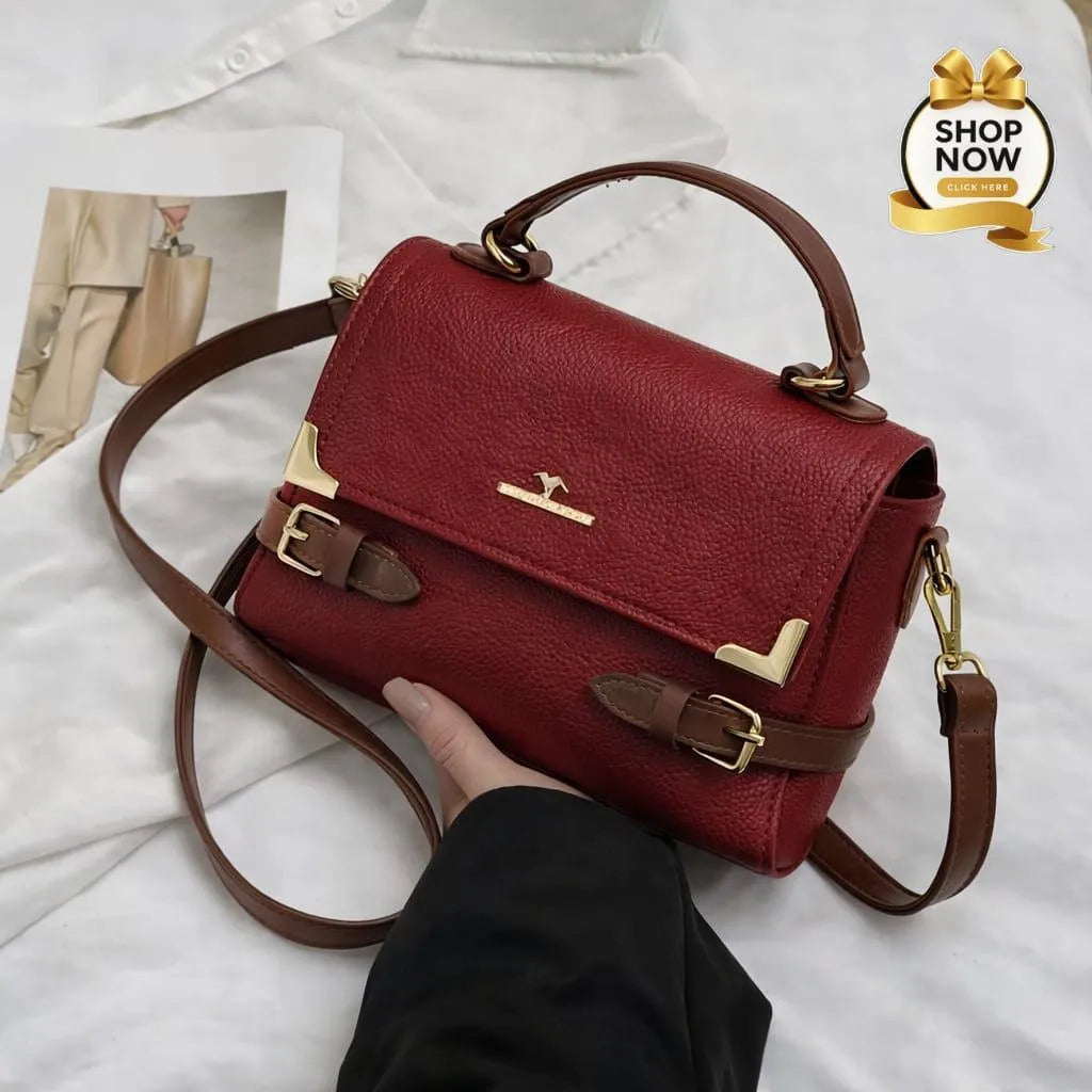 Black Leather Mobile Bag Medium Long Strap