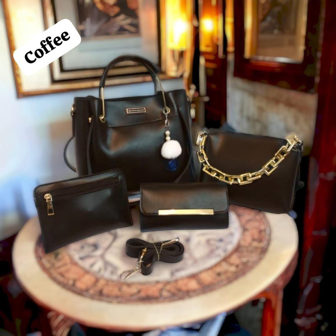 4-Piece Leather Handbag Set for Girl's