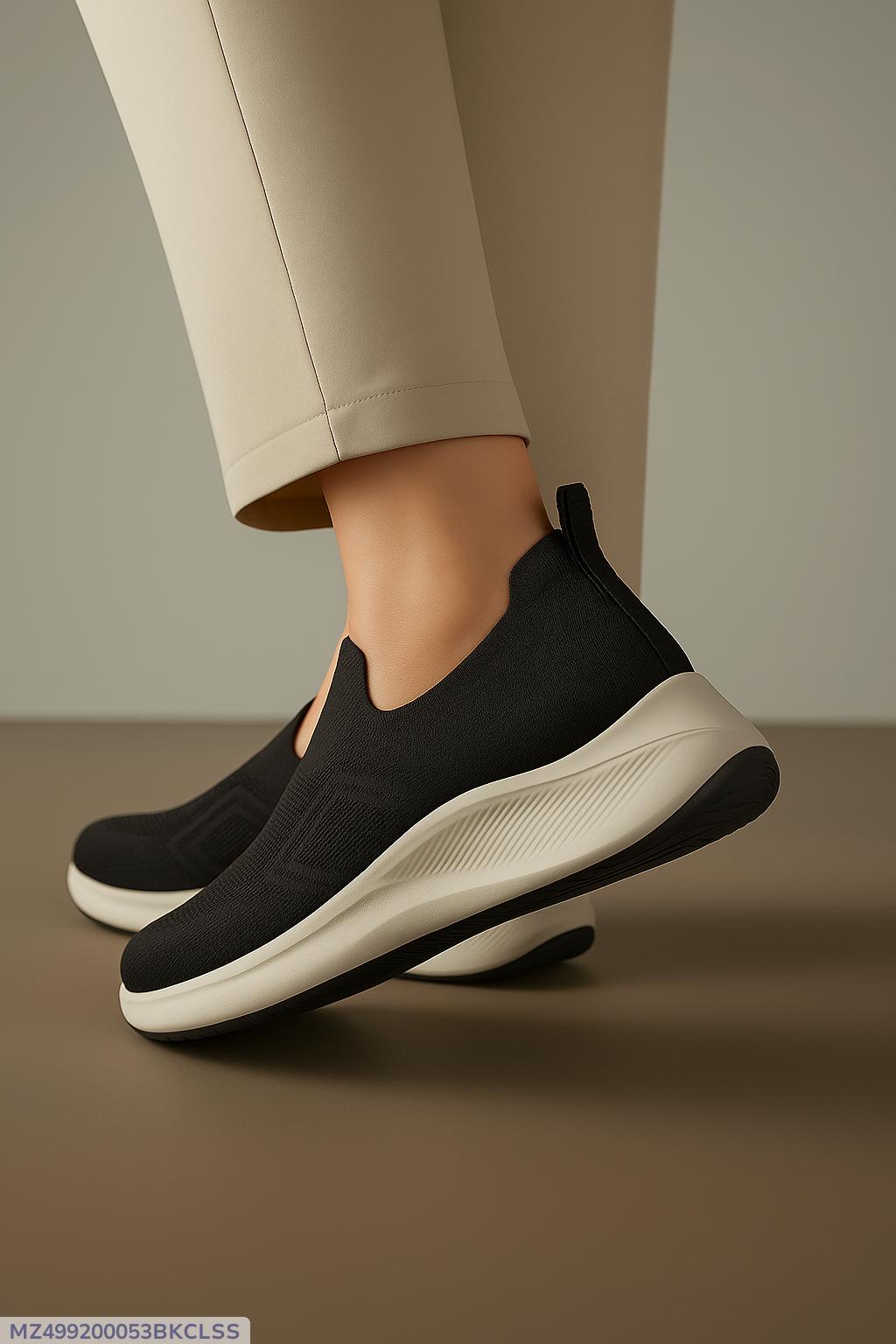Black Casual Sketchers Shoes For Men's