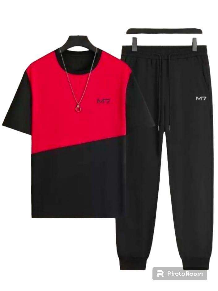 2-Piece Tracksuits Red Black Polyester