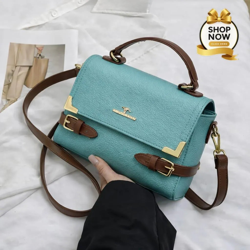 Black Leather Mobile Bag Medium Long Strap