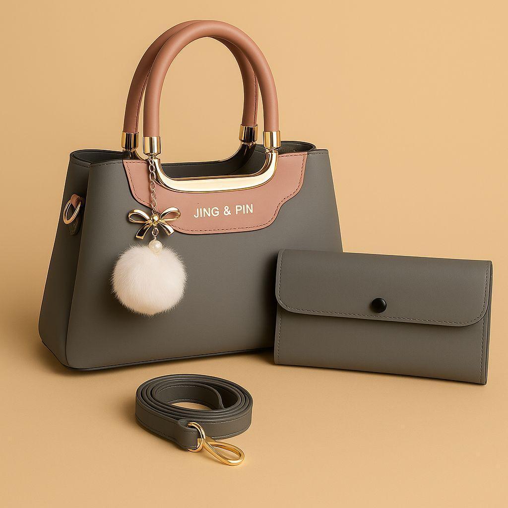 Handbags Set for Girl's with Gold Hardware