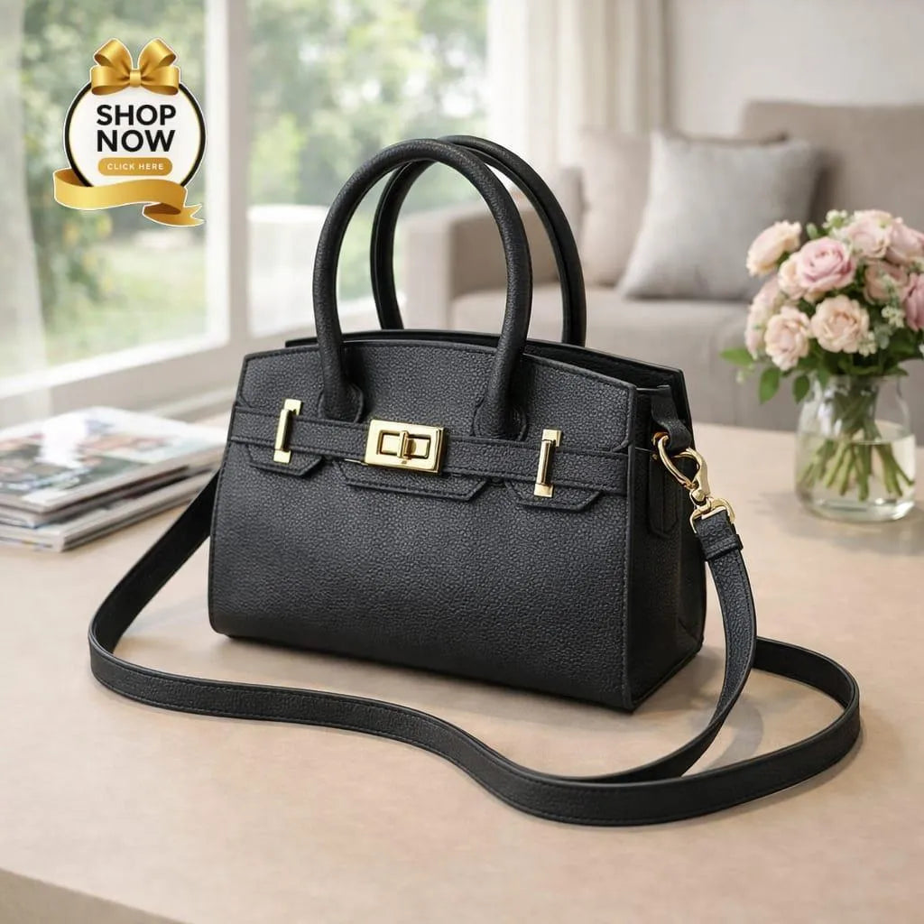 Leather Handbag With belt for women's
