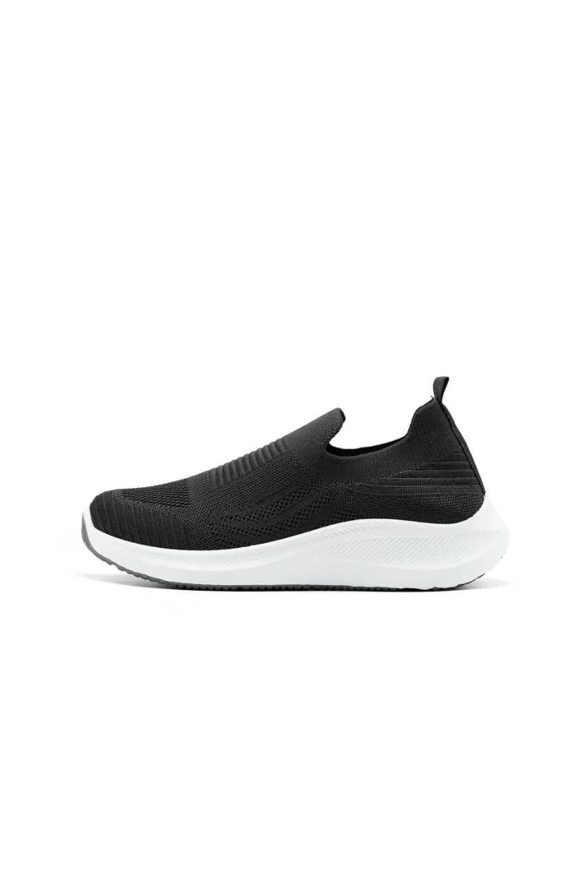 Men's Black Slip-on Walking Sneakers Breathable Comfortable