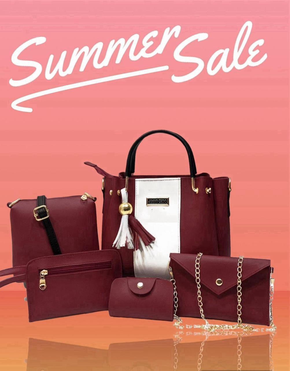 Premium Quality 5 Pcs Handbags Set For Girls