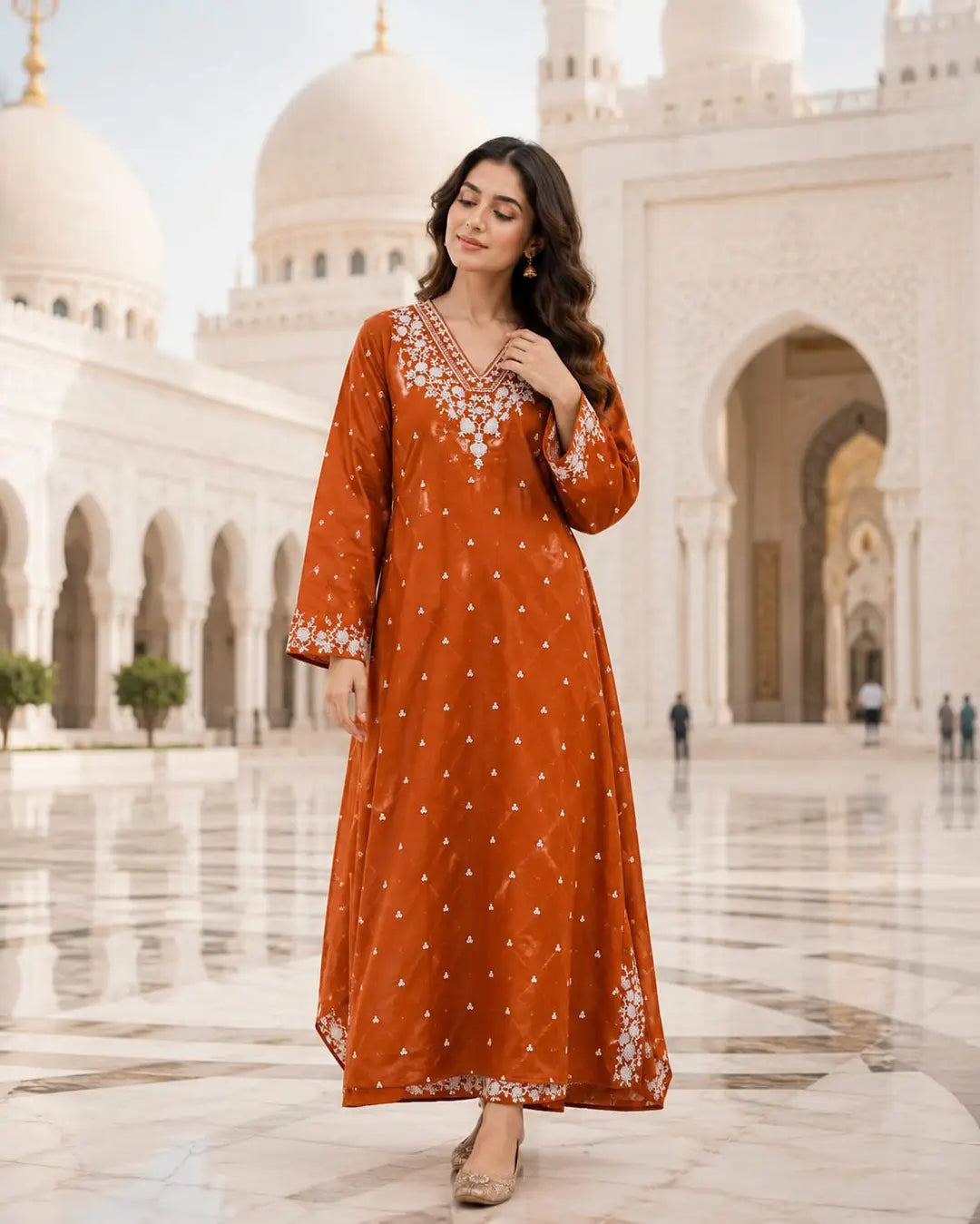2 Pcs Embroidered Lawn Women Unstitched Suit