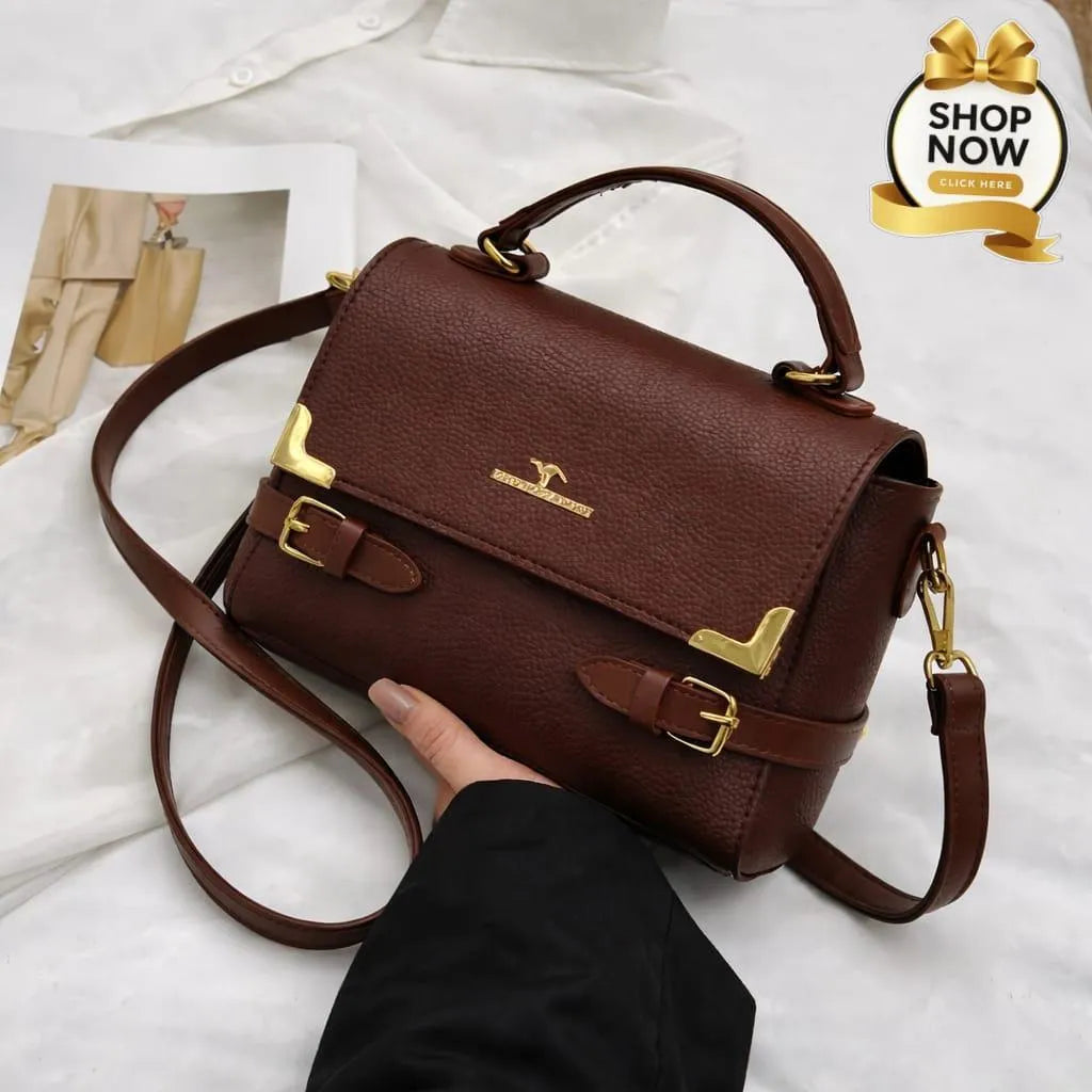 Black Leather Mobile Bag Medium Long Strap