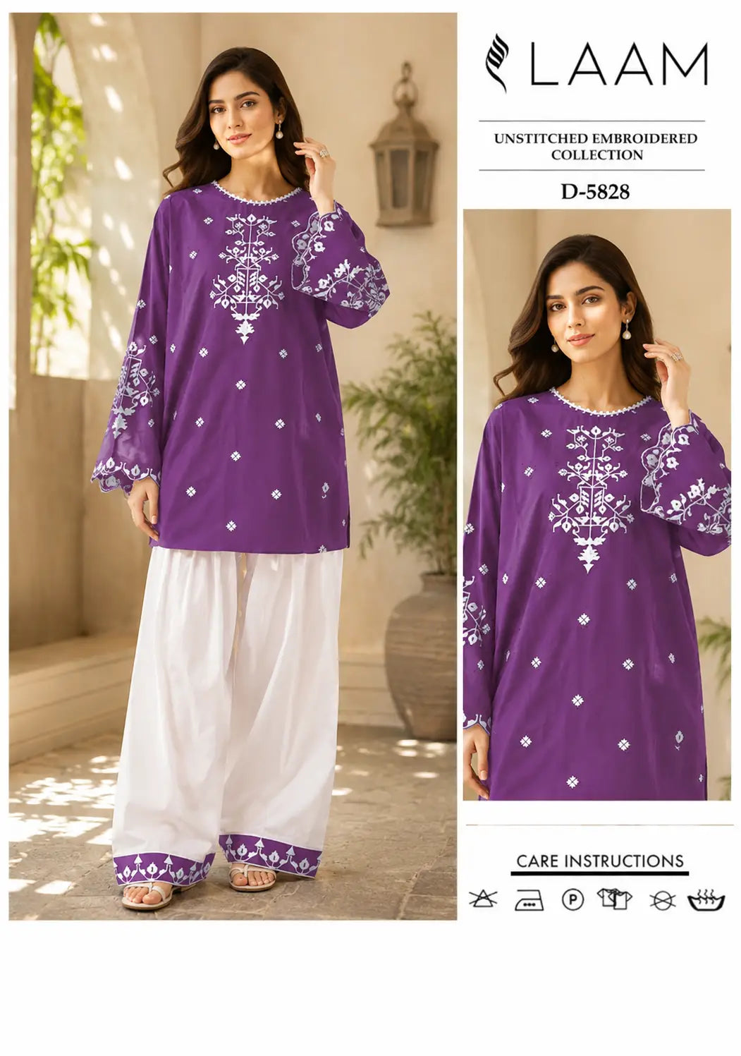Branded 2 Pcs Women's Unstitched Embroidery Suit