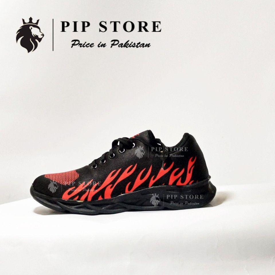 Men's Red Fire Rubber Joggers