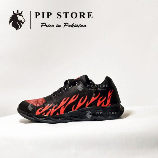 Men's Red Fire Rubber Joggers