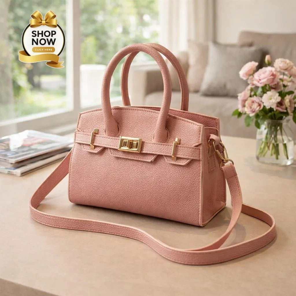 Leather Handbag With belt for women's