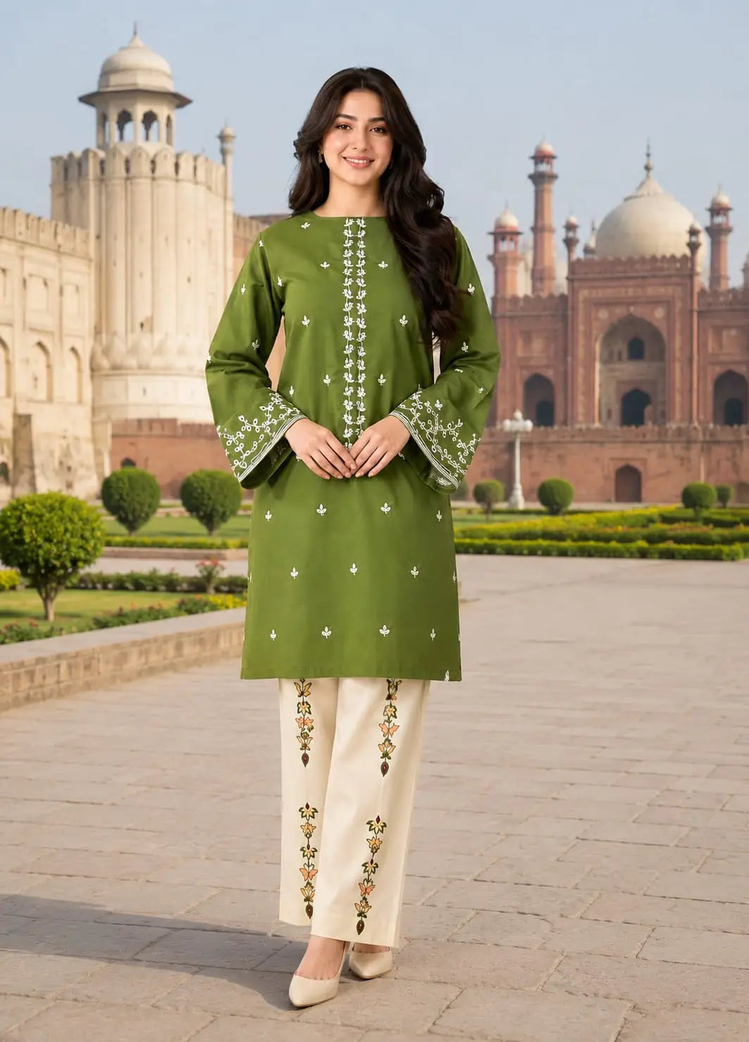 2 Pcs Women's Unstitched Embroidery Suit